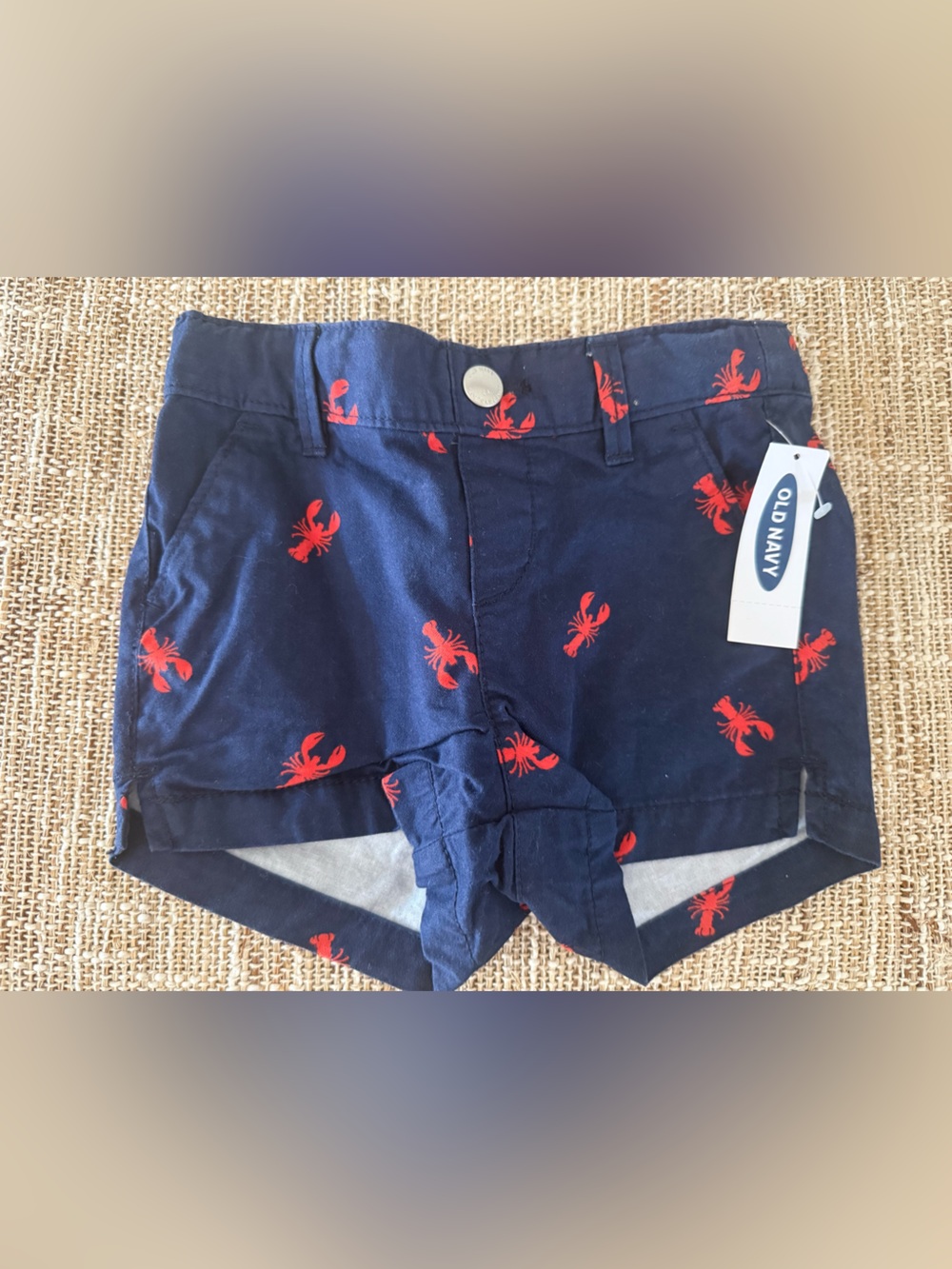 Old Navy Navy Blue Shorts with Red Lobster Print
